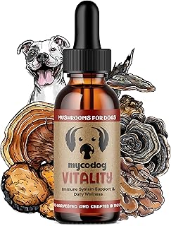 MycoDog Vitality - Turkey Tail Mushroom for Dogs - Mushroom & Adaptogen Supplement for Senior Dogs - Supporting Immune Health & Daily Wellness - with Reishi, Chaga