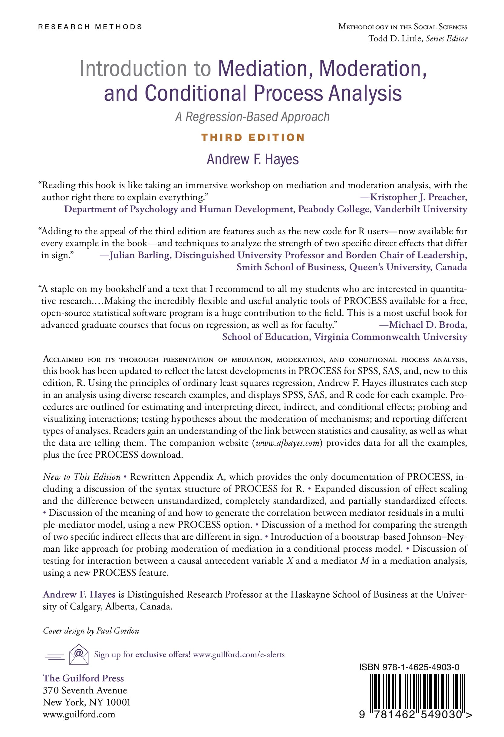 Introduction to Mediation, Moderation, and Conditional Process Analysis, Third Edition: A Regression-Based Approach (Methodology in the Social Sciences)