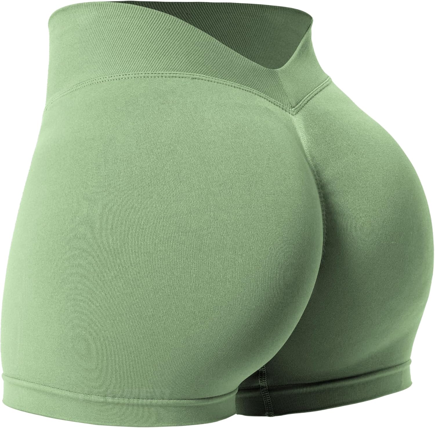 YEOREO Workout Scrunch Shorts Women V Back Gym Butt Lifting Liz High Waisted Seamless Shorts