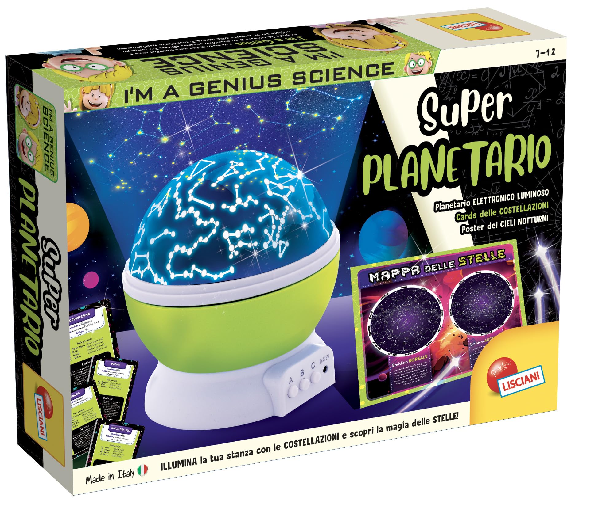 Liscianigiochi I'm A Genius Super Planetario - Astronomy Kit for Kids Aged 8-12, Unisex - Develop Observation Skills & Astronomy Concepts