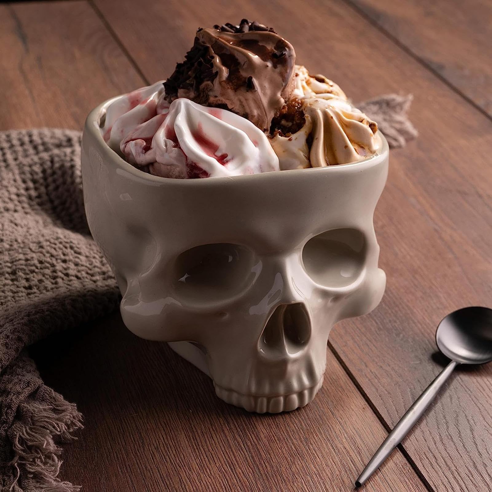 Bol En Céramique Tête De Crâne - Bol De Collation Squelette Pour Décoration Halloween Et Fêtes