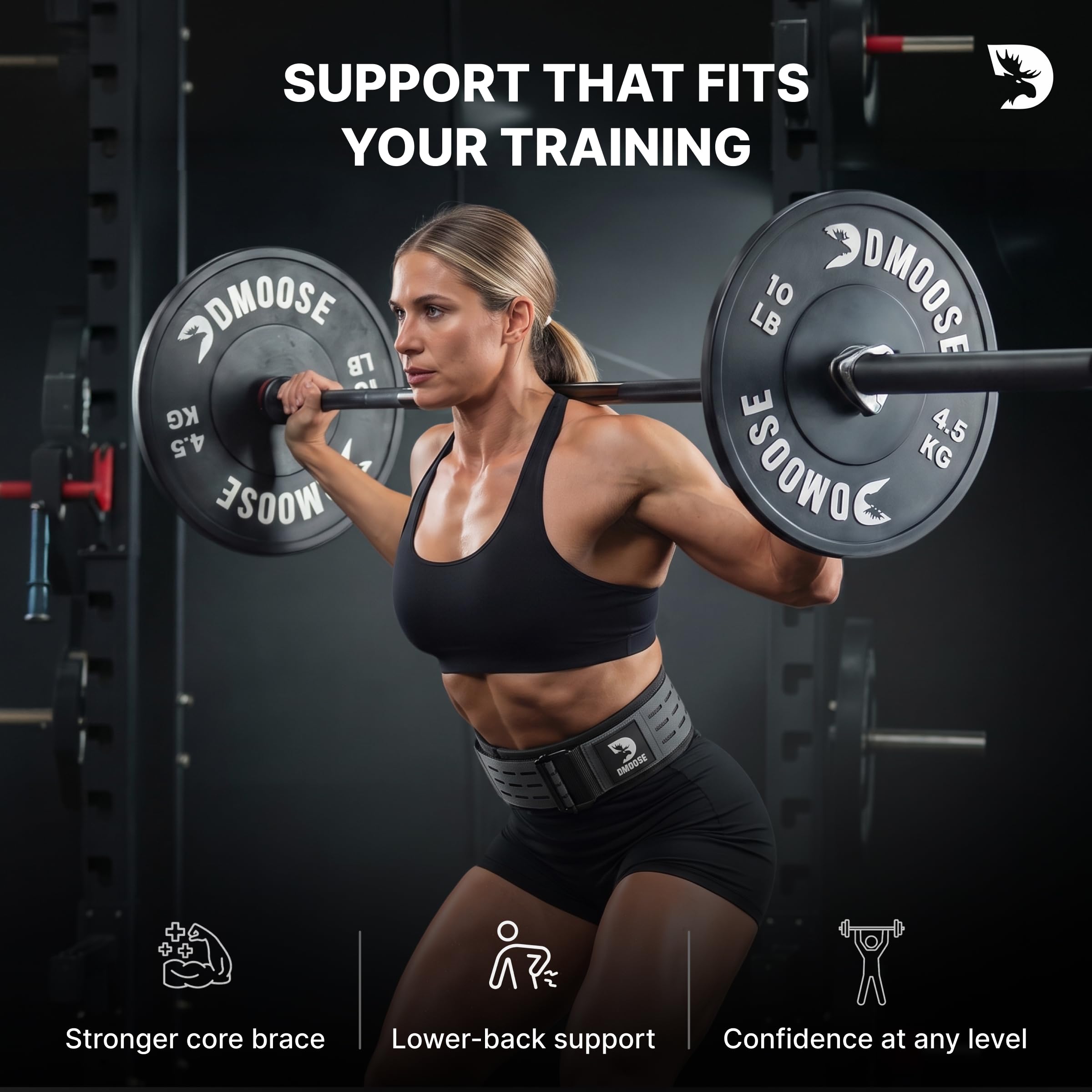 Dmoose Gewichthebergürtel, 4" Autolock Nylon Gürtel, Functional Training Bodybuilding Fitness Gürtel Für Kraftraining, Powerlifting, Weightlifting Belt, Back Support Männer Damen