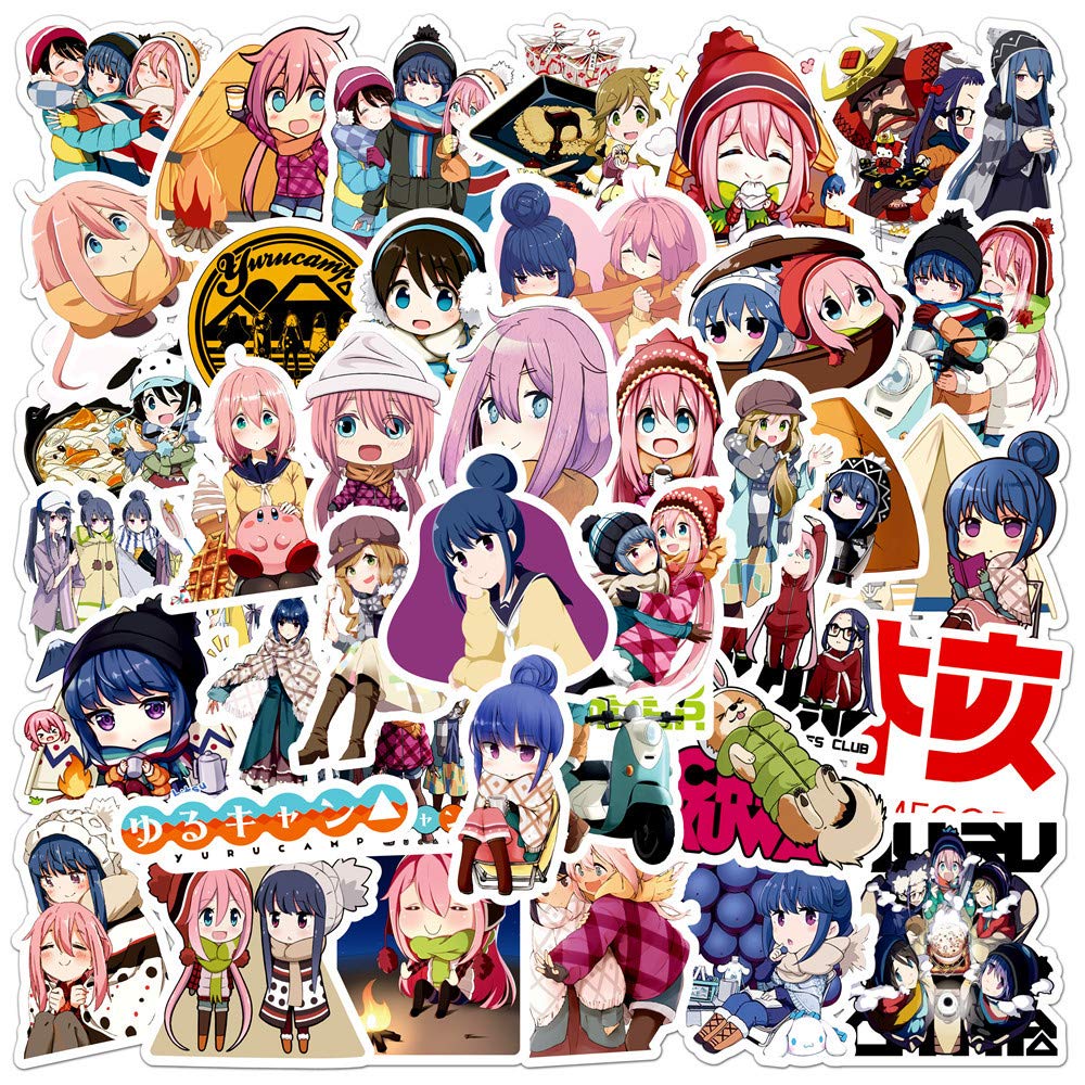 Amazon.co.jp: Fantasyon ゆるキャン ステッカー 50枚入防水ステッカー