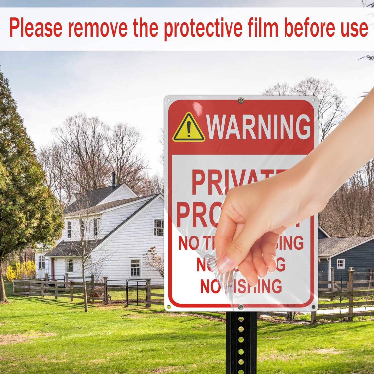 Señal de advertencia - Propiedad privada, no trespassing, no caza, 25,4 x 35,5 cm, reflectante, de aluminio, para advertencia, no caza, pesca, interior y exterior