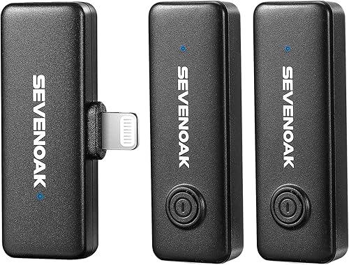 Sevenoak SKM-W10-D2 2.4GHz Micrófono de solapa inalámbrico Lavalier para iPhone 8x111213 iPad Portátil Mimi Lav Clip On Mic para Streaming Record disponible en Yaxa Costa Rica