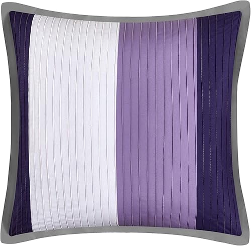 Miniatura 6 de Chic Home Anais - Juego de edredón reversible de 5 piezas, diseño contemporáneo de acuarela floral, fundas de almohada decorativas, tamaño Queen,