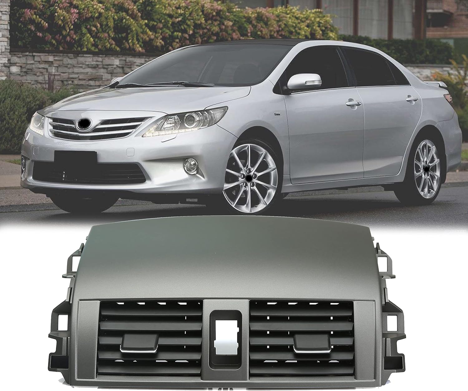 Center Dash A/C Outlet Air Vent Panel Compatible with Toyota Corolla 2008-2013 Replaces 55670-02160 55663-02060