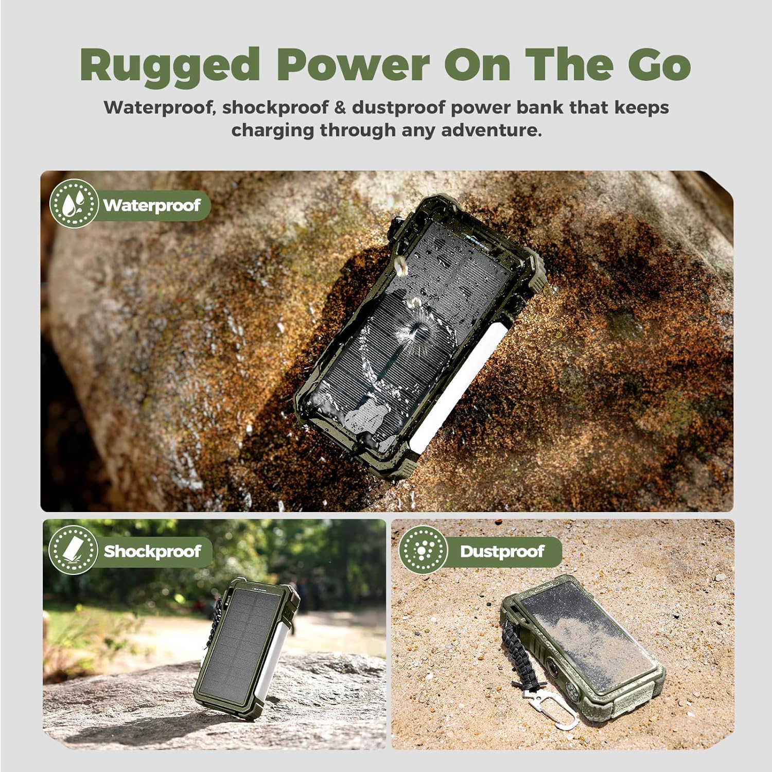 BLAVOR Solar Power Bank 20000mAh Built-in Cables, Wireless Charger for Apple Watch, 20W Fast Charging Battery Pack with USB C, Flashlight, Solar Charger for iPhone, iPad, iWatch, Samsung