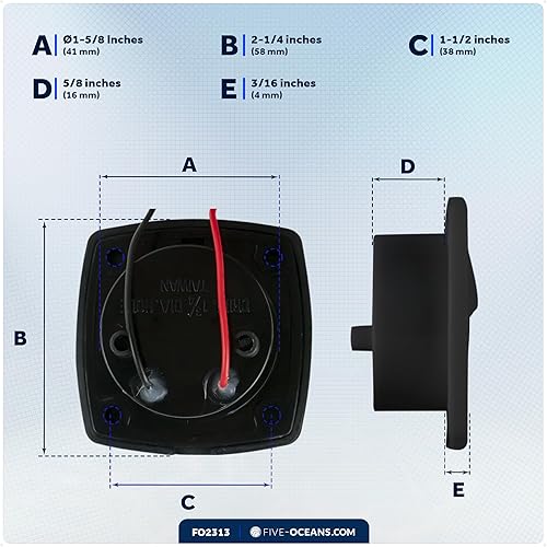 Miniatura 7 de Five Oceans Luz complementaria cuadrada de 2-14 pulgadas, LED blanco frío, carcasa negra, luces de cortesía marinas para interiores, cubierta,