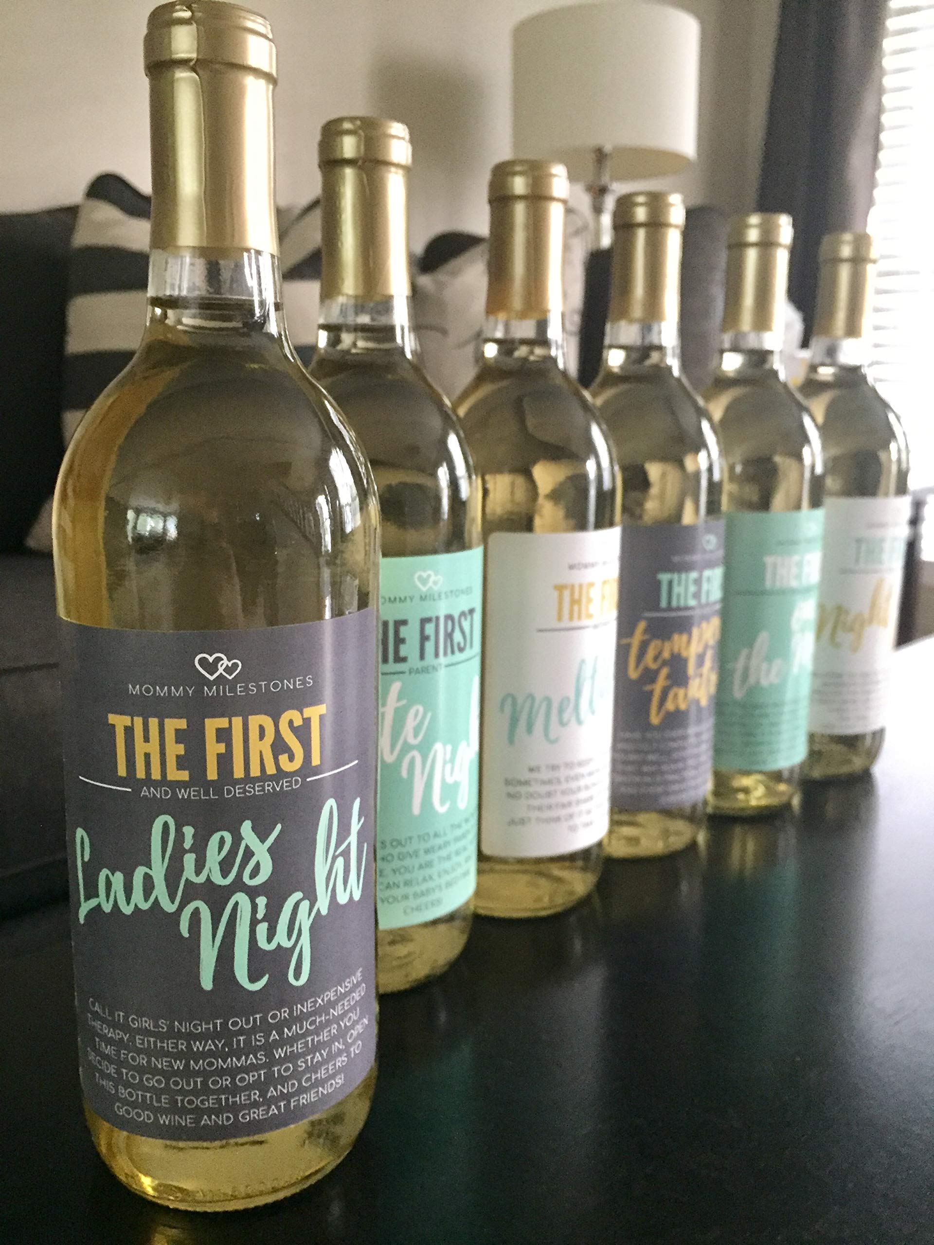 6 Mommy's First Milestone Wine Labels and Stickers, Great Baby Shower and  Pregnancy Gift Ideas for Mom To Be, Funny Mom's First Moments After Having  ...
