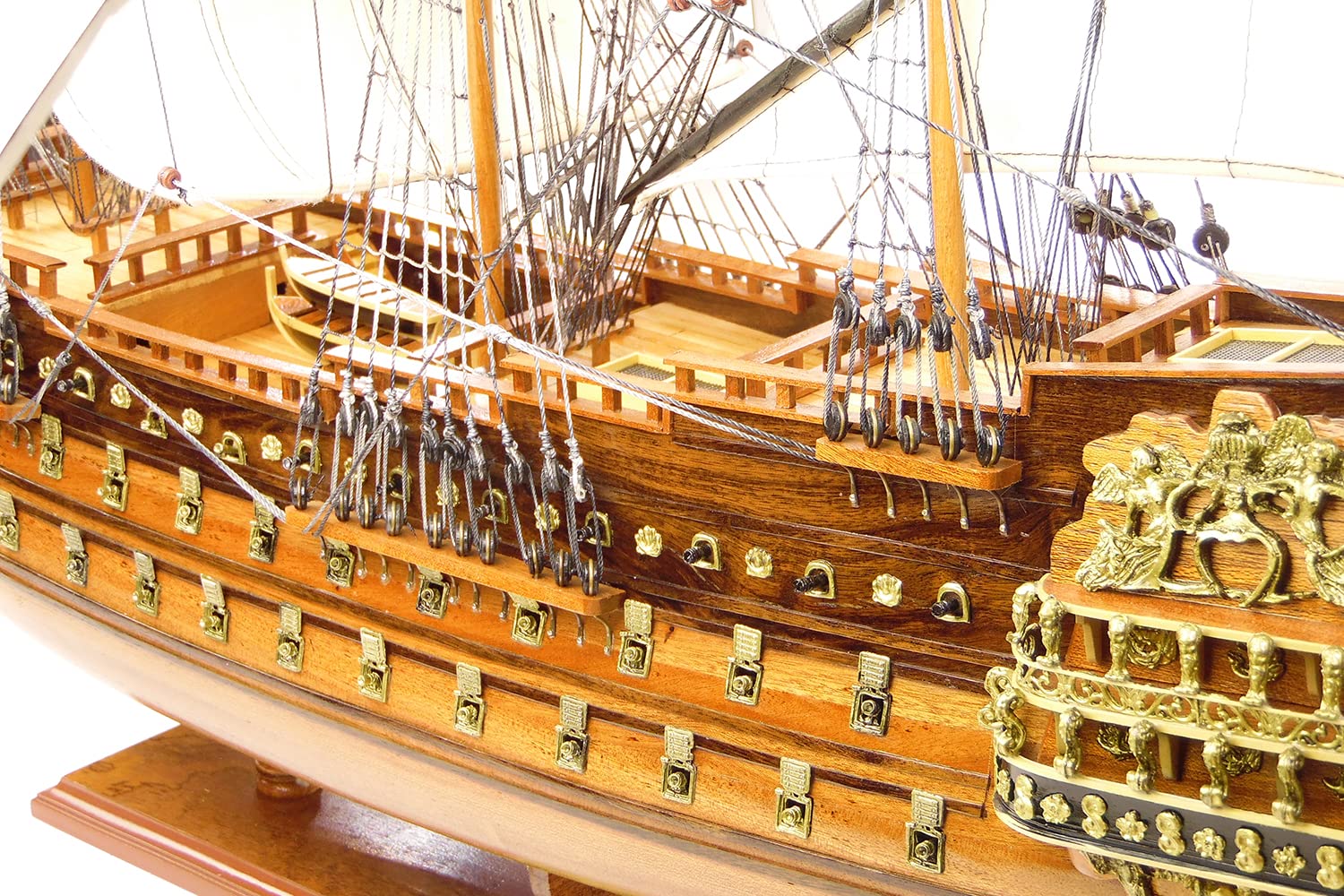 Schiffsmodell Soleil Royal │ Modellschiff │Segelschiff │ Premium-Modell │90cm Länge - 80cm Höhe (Soleil Royal)