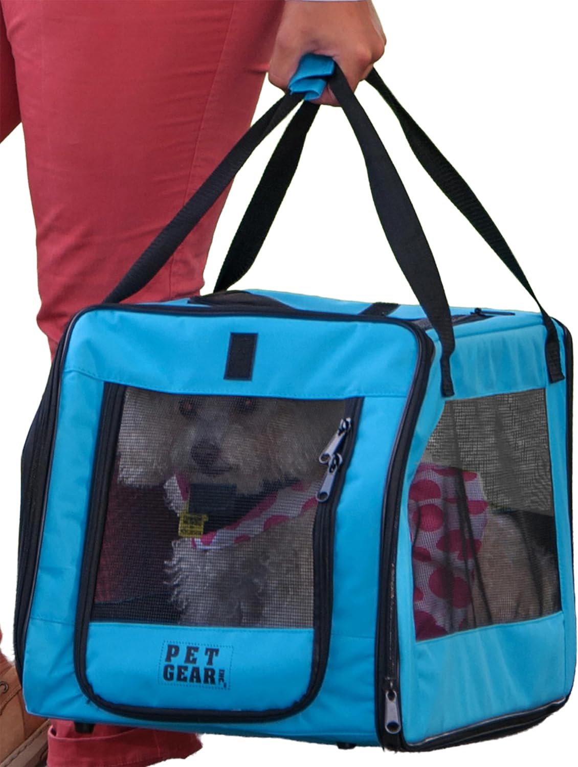 Pet Gear View 360 Pet Safety Carrier & Car Seat for Small Dogs & Cats, Caribbean Blue
