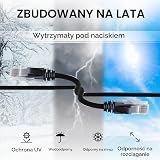 Pan. Tronic Outdoor Wodoodporny Kabel Ethernetowy 100m, Kabel sieciowy Ethernet LAN Cat 6 High Speed do szybkiego Internetu | AWG24 Kabel Ethernet, Cat6 RJ45 UTP CCA Kabel 1 Gbps (100 metrów, czarny)