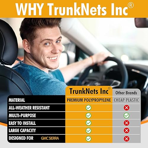 Miniatura 6 de Red de carga de malla para maletero estilo sobre para GMC Sierra 1500, 2500, 2500, HD 2013-2025, accesorios exteriores automotrices - Organizadores
