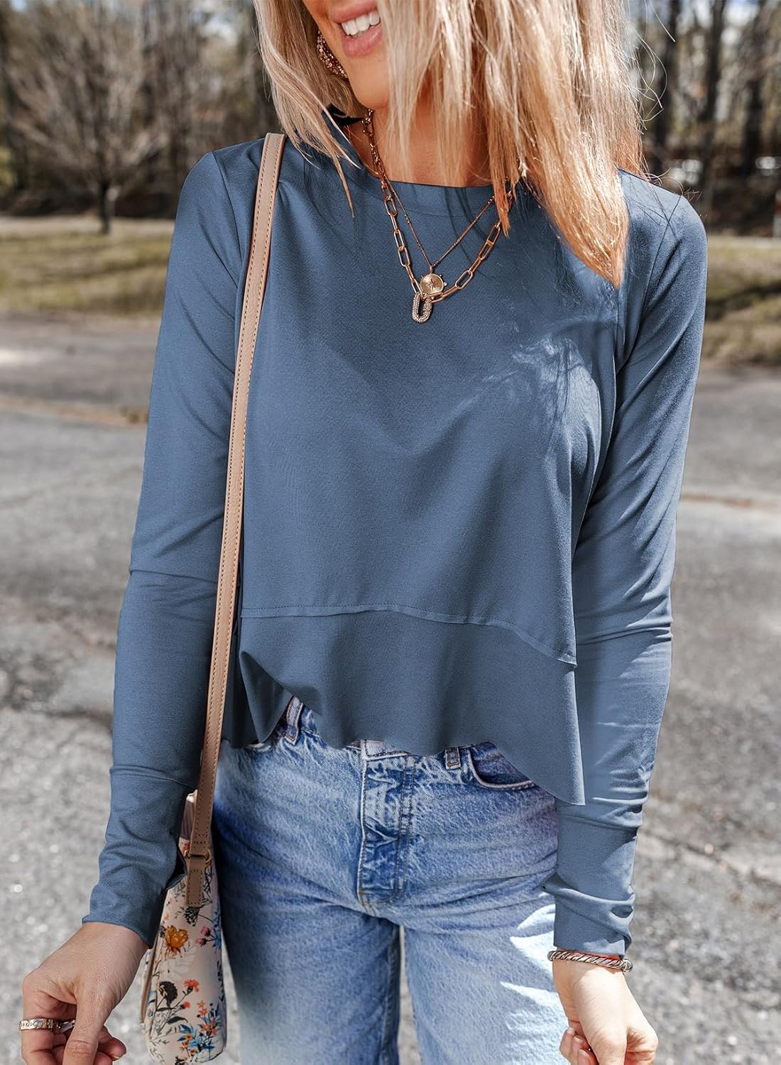 Dokotoo Long Sleeve Shirts for Women Workout Womens Tops Blouse - Image 4