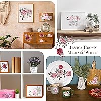 Vista 6 de BBTO 12 hojas de calcomanías de transferencia para manualidades y muebles, calcomanías de transferencia para madera, papel de bricolaje, decoración