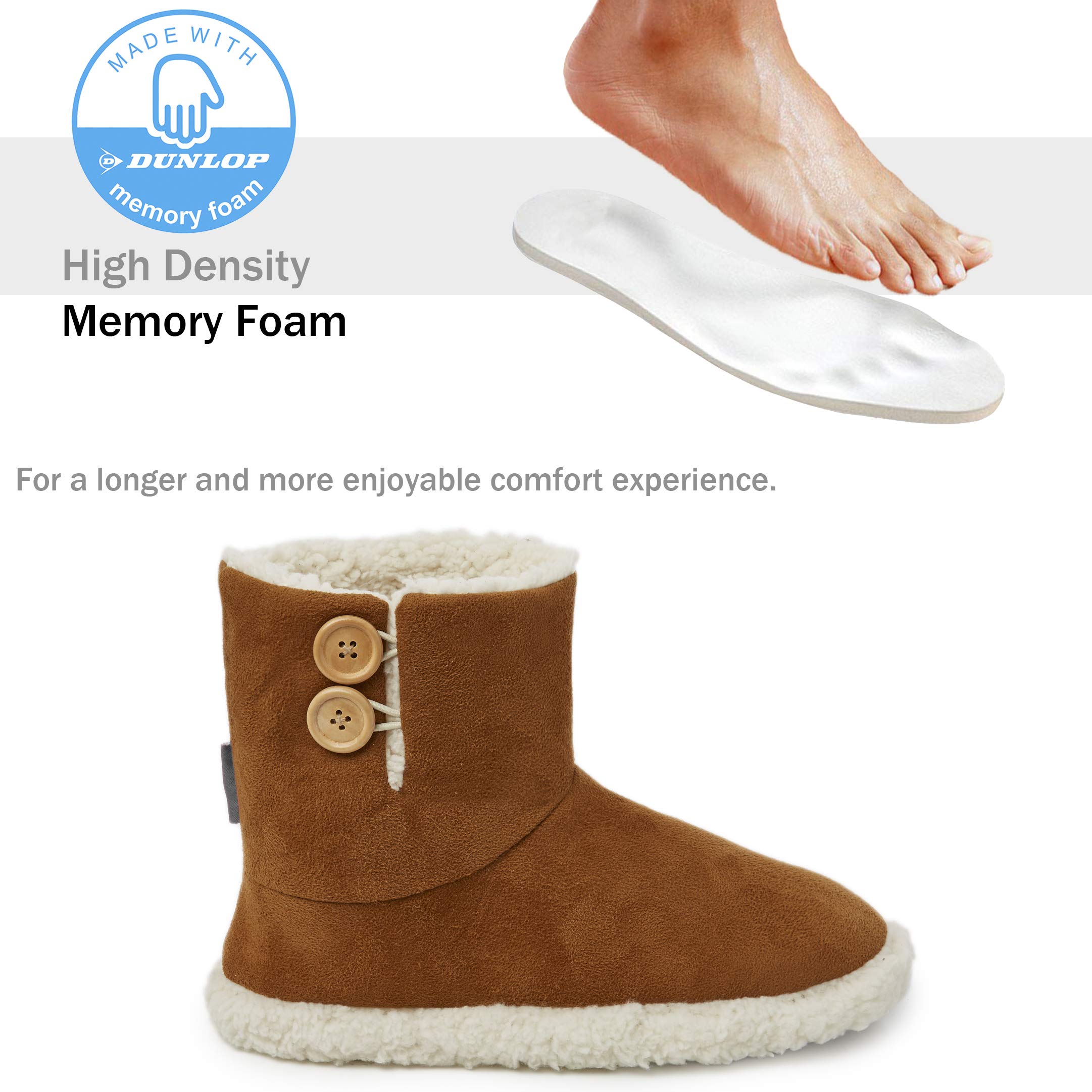 DUNLOP Pantofole Uomo a Stivaletto Invernali Peluche da Casa Ciabatte Memory Foam Antiscivolo 41-46