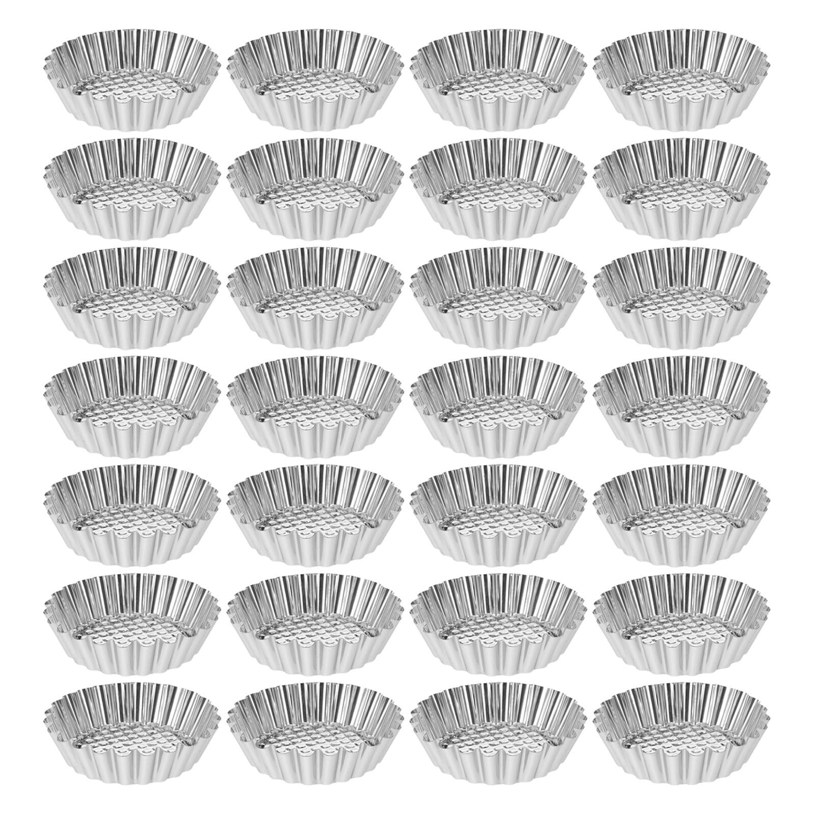 30 Piezas Moldes para Tartas de Acero Inoxidable Molde Antiadherente para Tartas Pasteles y Cupcakes para Hornear y Magdalenas