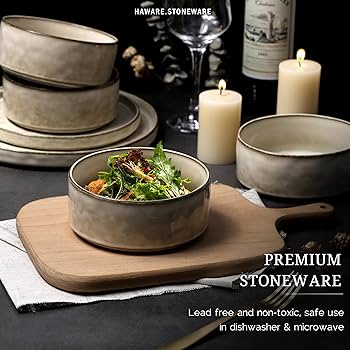 Amazon.com | HaWare Dinnerware Sets, 16-Piece Stoneware