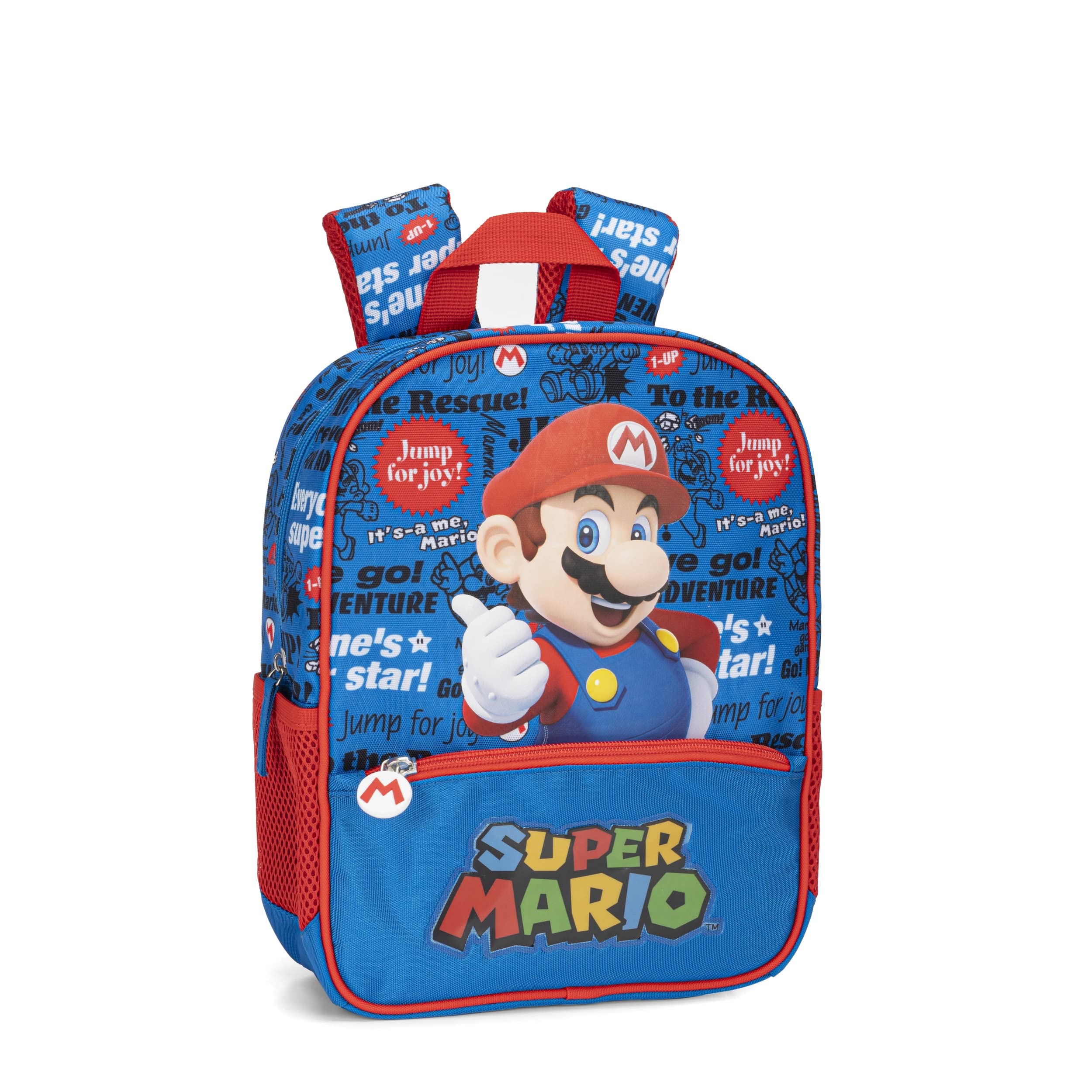 SUPERMARIO - Mini Plecak Szkolny i Czasu Książka Unisex, Casual Plecak Dla chłopców i dziewcząt - cm 22x10x33h, niebieski, Taglia unica, Casual