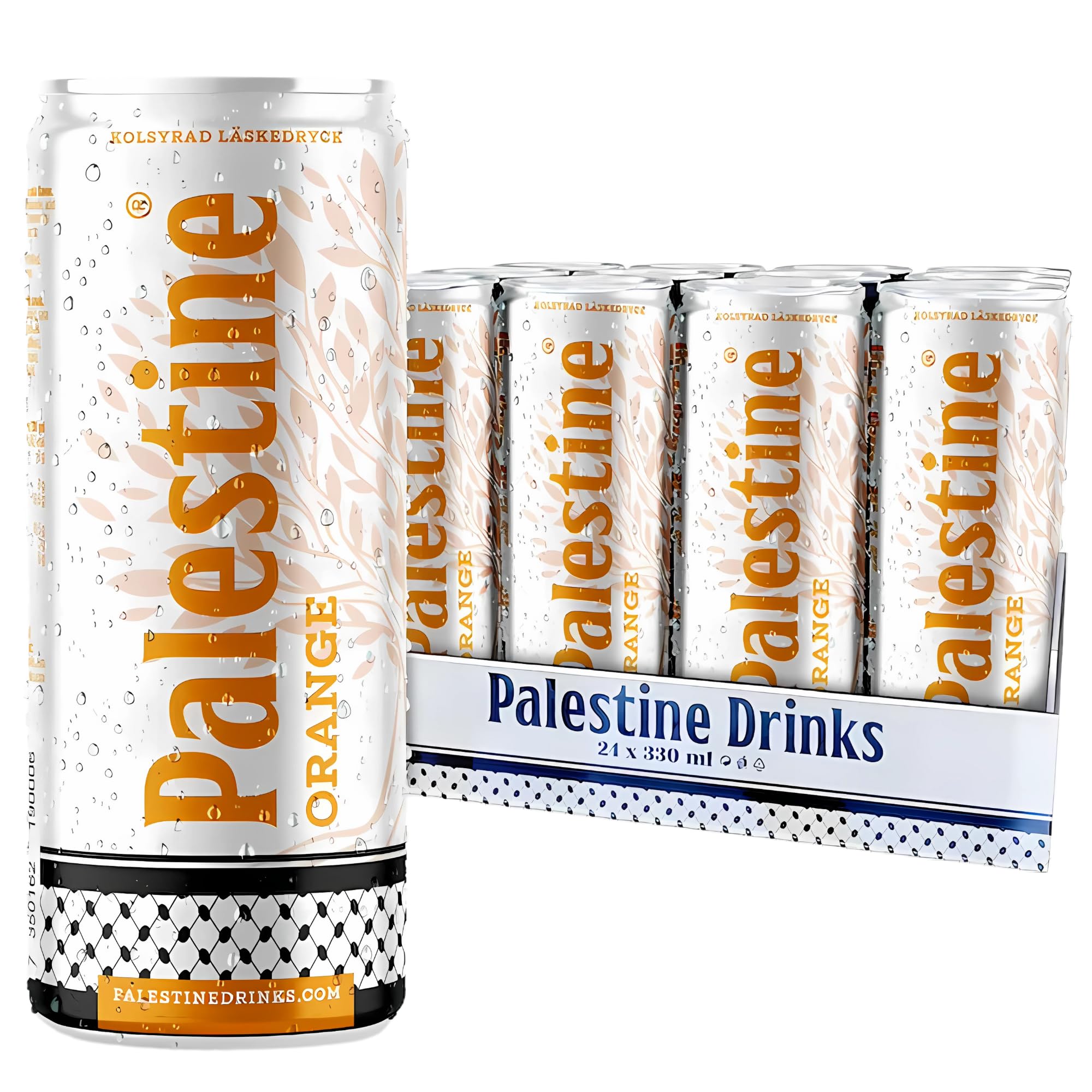 Palestine Orange Carbonated Soft Drink, 11.1 fl oz can, 24-Pack