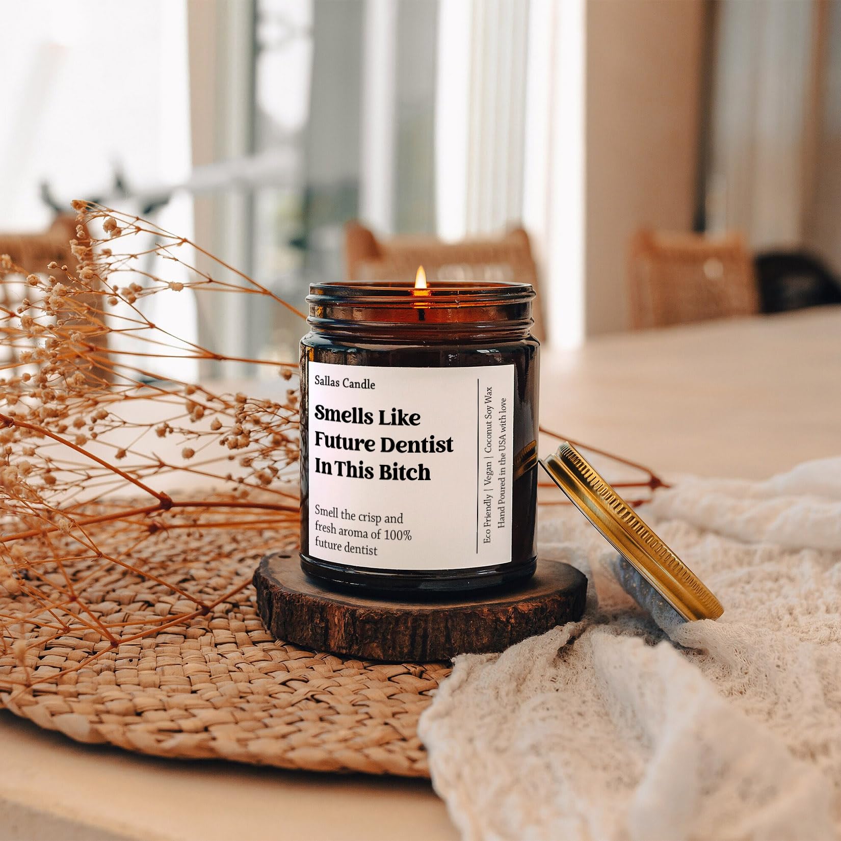 Smells Like Future Dentist in This Bitch Soy Wax Candle, Gift for Dentist, Dental School Gift, Dental Student Gift, Eco Friendly 4Oz 9Oz Amber Candle 9 Scent Options