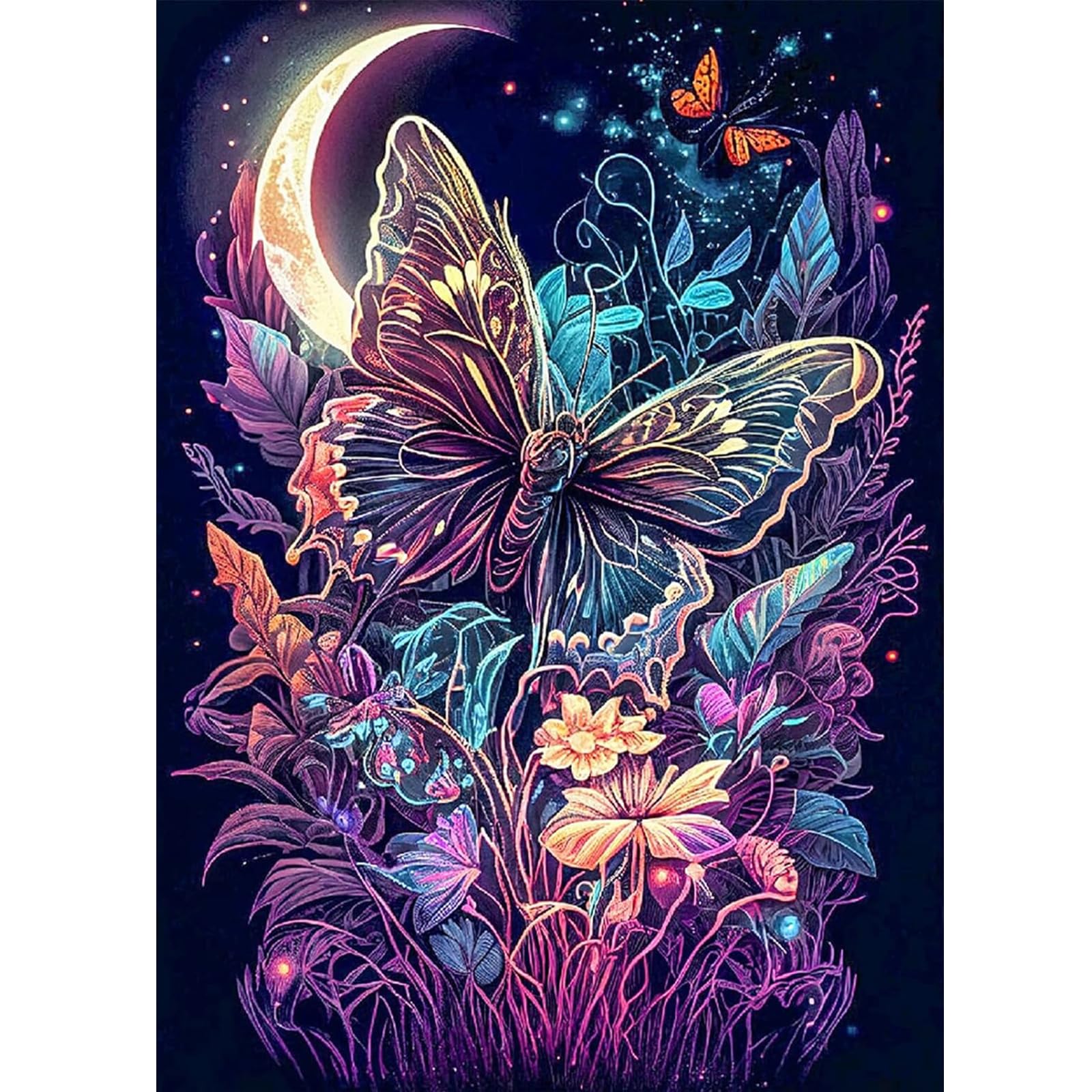 Lonmo ArtDiamond Painting Kits, Butterfly Diamond Painting Set for Adults, Butterfly 5D Diamond Painting for Gift, Home, Wall Decor (16 x 12 inches / 40.6 x 30