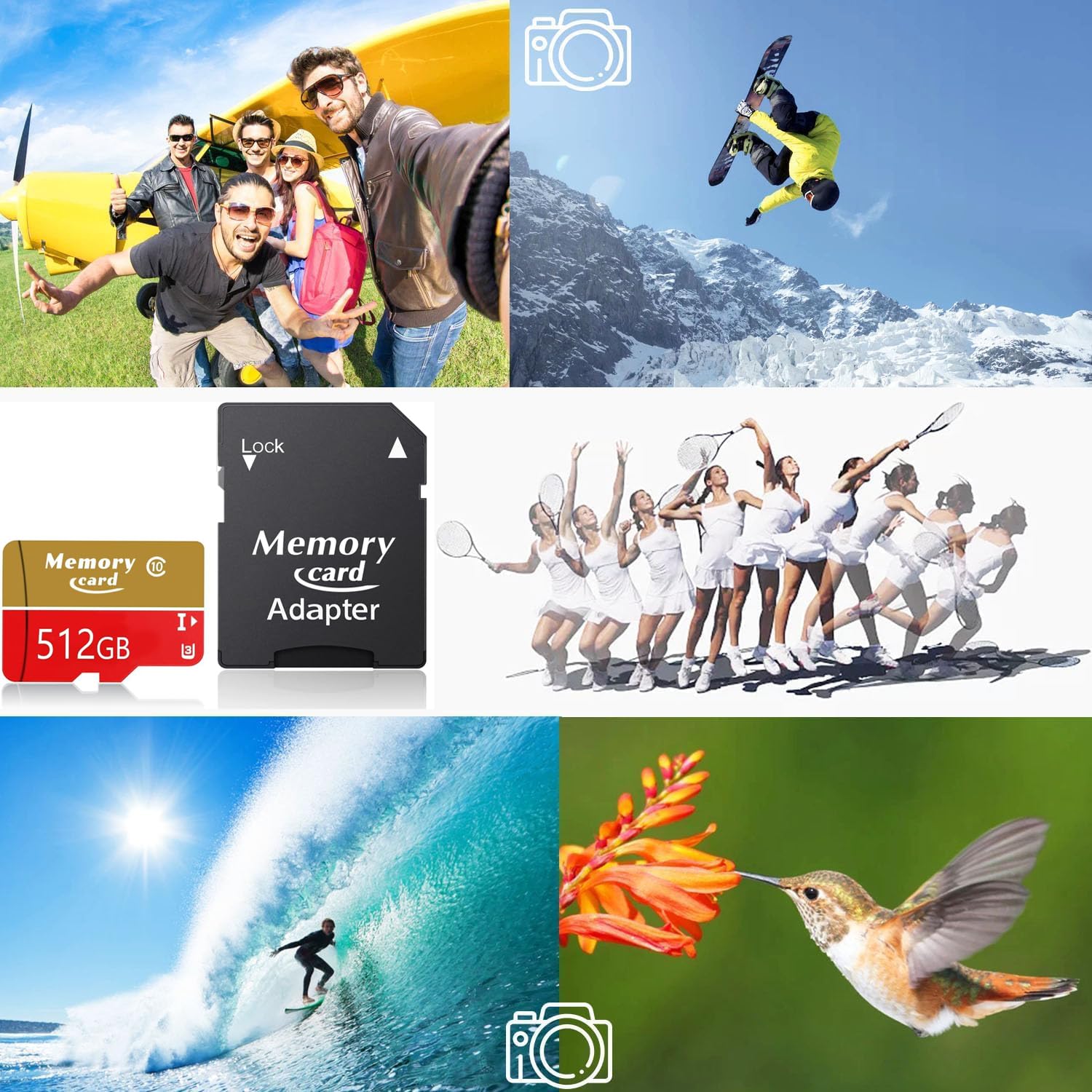 MicroSDXC MicroSD Card 512GB with Adapter,Full HD & 4K UHD Card Class10 U3 High Speed For Camera,Phone,Tachograph,Tablet,and droned MicroSDXC 512GB Memory Card — view 2