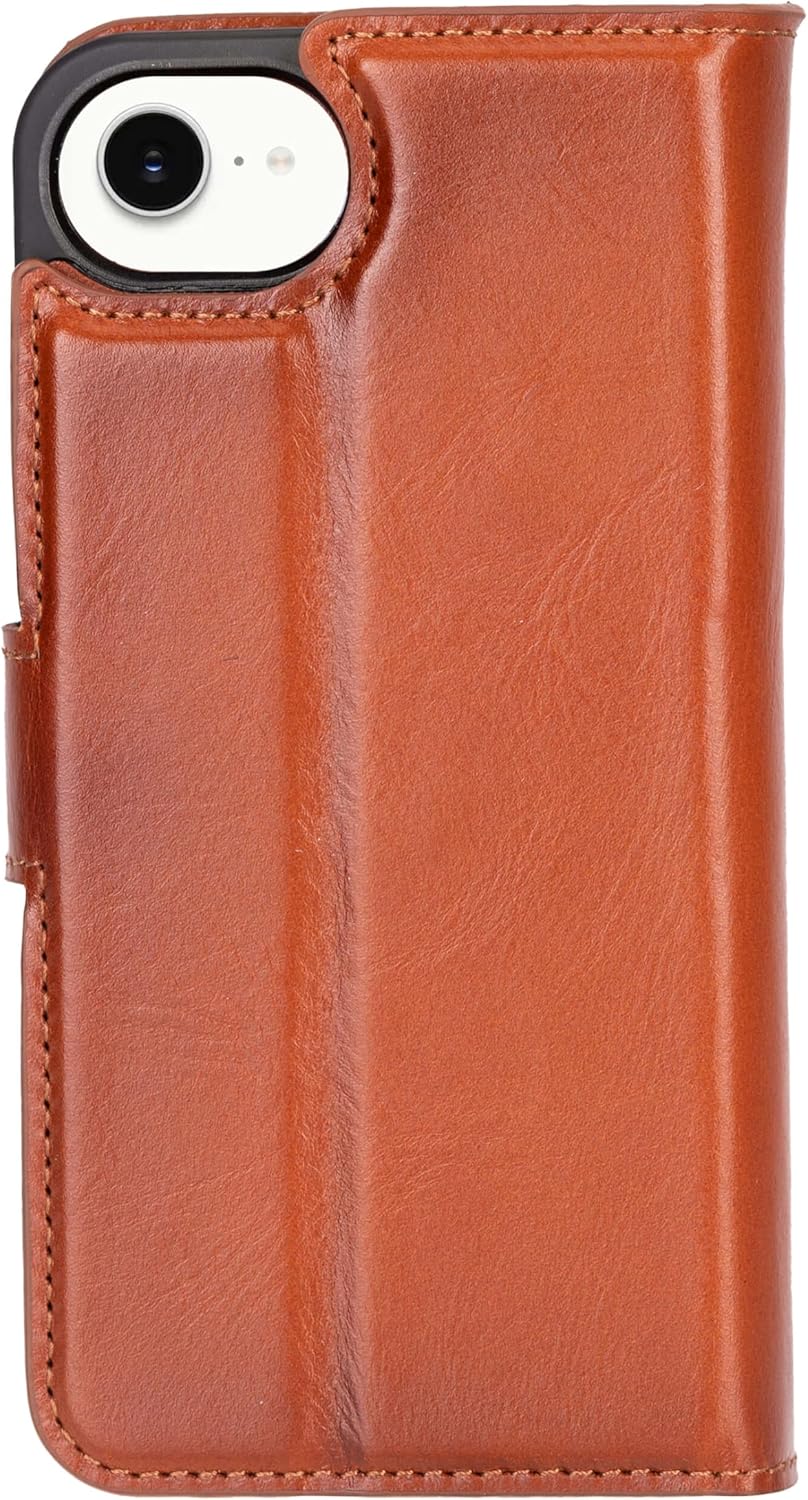 BLACKBROOK for iPhone 17e/16e Case with Card Holder, Carter Full Grain Leather, 2-in-1 Folio Flip Case for MagSafe Wireless Charging, RFID Blocking, 4 Card Slots