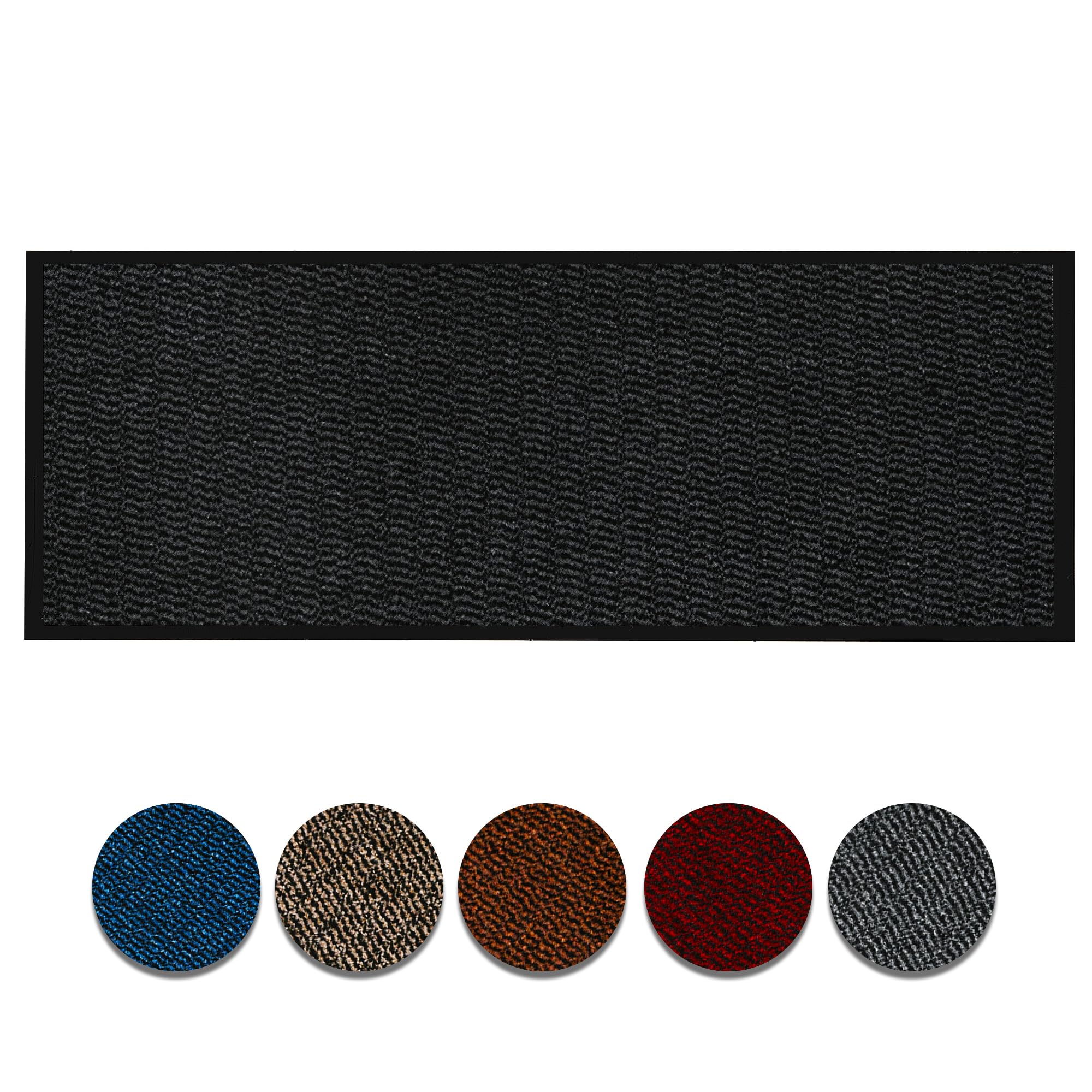 Circle of trust Hallway Runner Rug Black 60x120cm Non Slip, Heavy Duty Carpet Runner, Rubber Backed Floor Mat, Dirt Trapper Washable Rug for Hallway Kitchen Bedroom Laundry Office — image 1