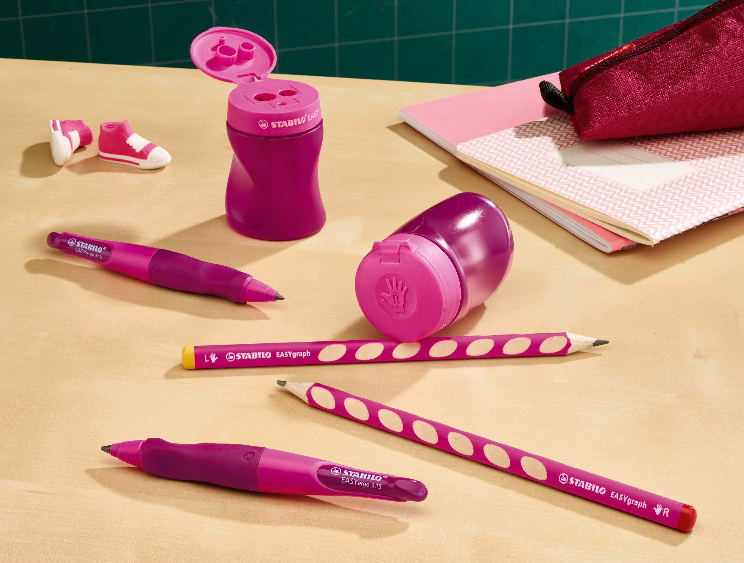 STABILO EASYtemperino - Temperamatite Ergonomico - per Destrimani - Confezione da 3 - Arancione