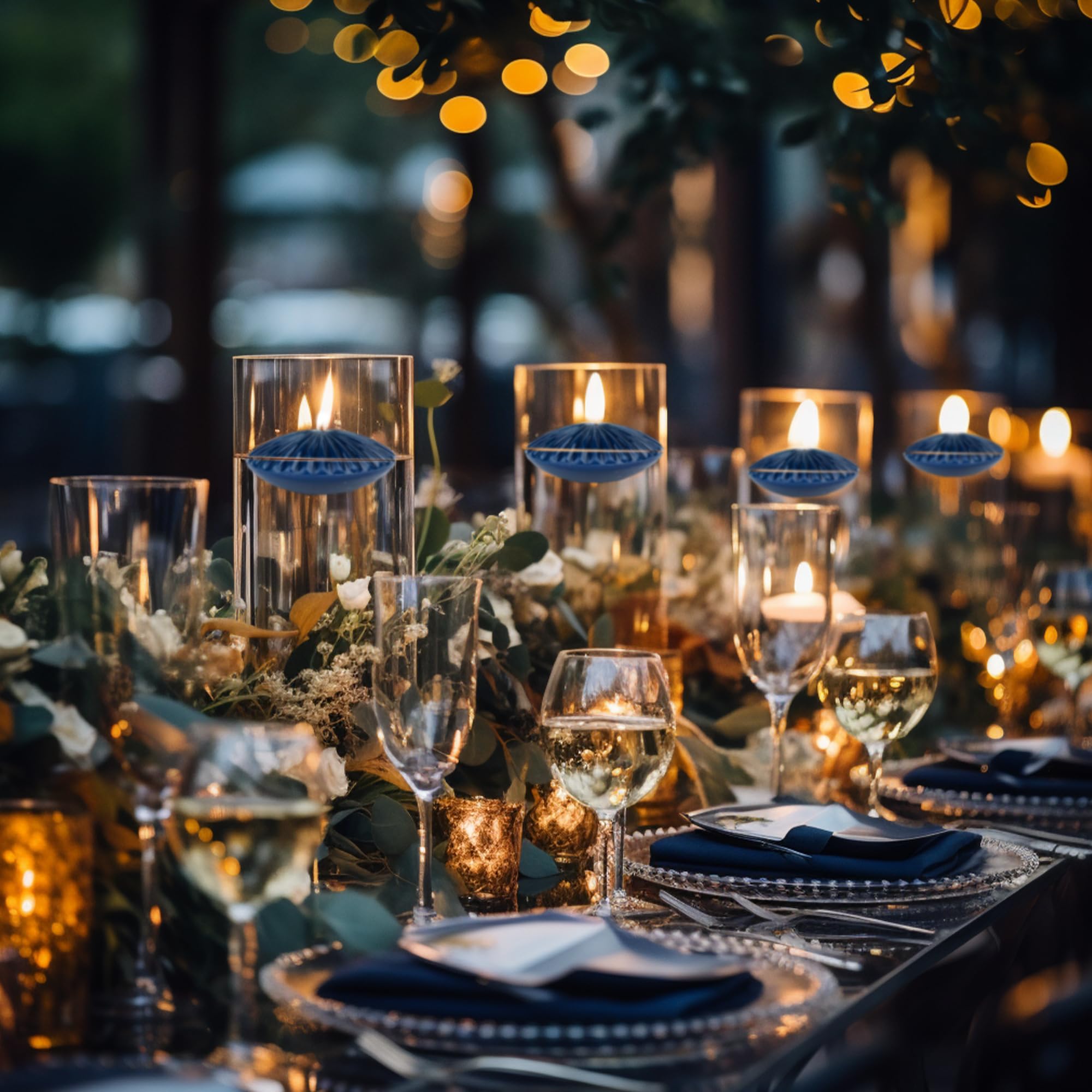 LPUSA 10 Hour Navy Floating Candles Large 3