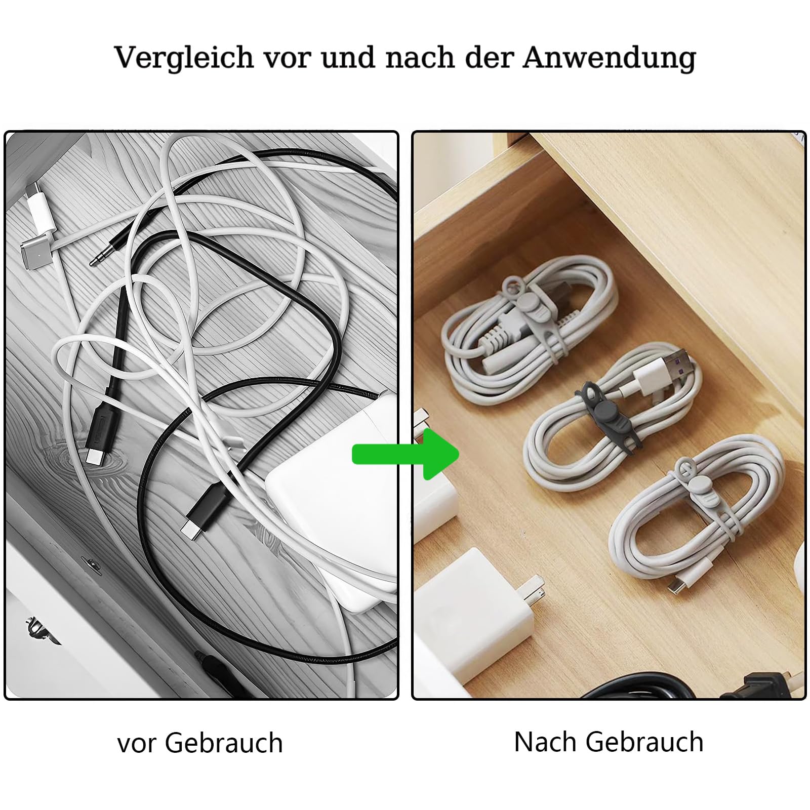 36 Fascette Cavi In Silicone Riutilizzabili - Organizzatore Cavi Per Scrivania E TV - Foto 7