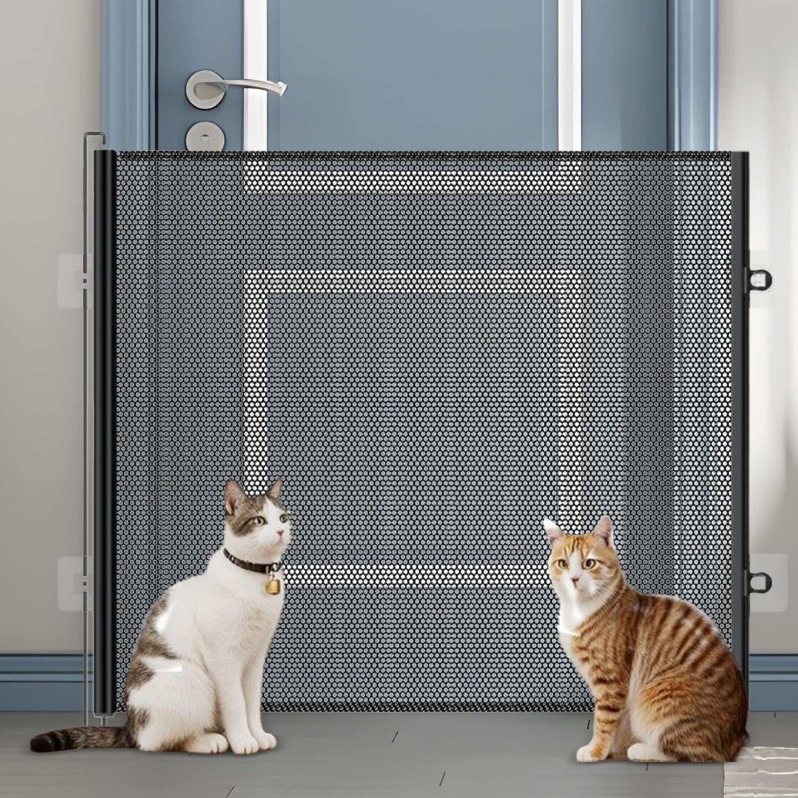Cancello per gatti Barriera di sicurezza a prova di bambino per animali | Cancelli Retrattili Per Porta Per Animali Cucina, Soggiorno, Camera da , Appartamento, Coniglio, Bambini