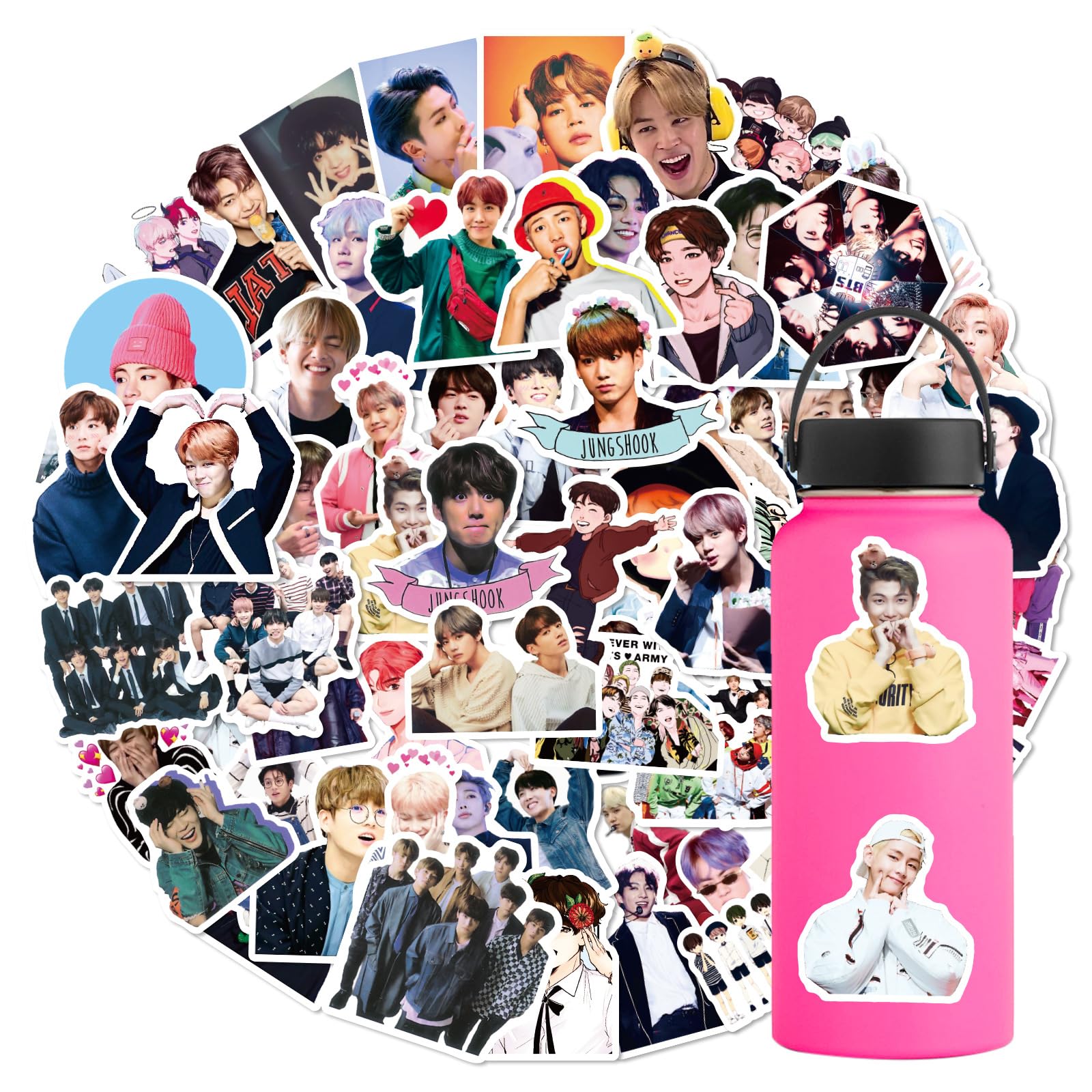 Photo 1 of 100pcs BTS Sticker Korean Boys Group Stickers for Teens Journal Cute Singing and Dancing Group Mixed Pack Stickers,Waterproof Vinyl Decals for Laptops Computer Scrapbook Phone Bumper Pad(BT100)