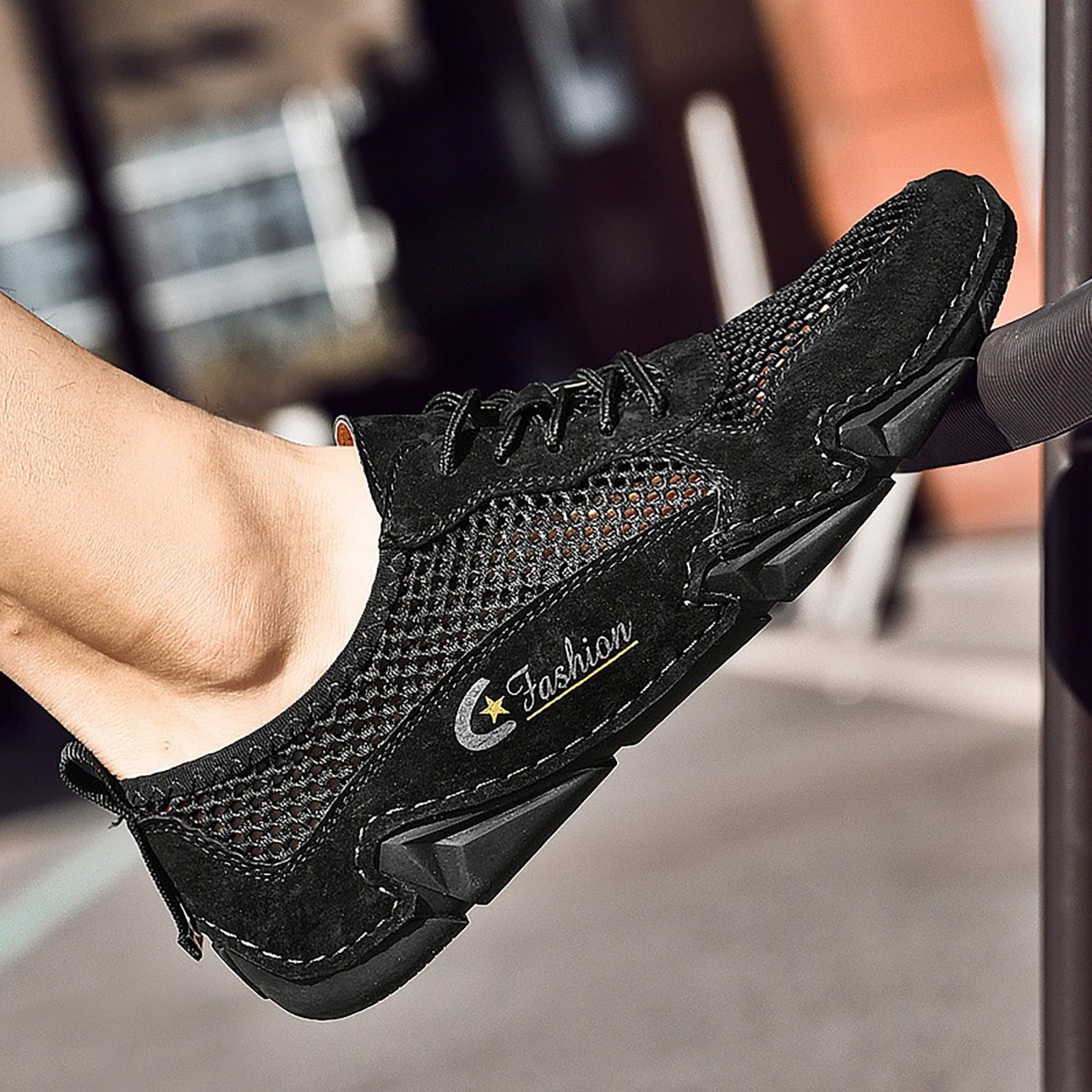 Generisch Outdoor-Sportschuhe für Herren für den Außenhandel, lässige, rutschfeste Wanderschuhe, atmungsaktive Mesh-Herrenschuhe Sneaker Ohne Schnürsenkel Herren 43