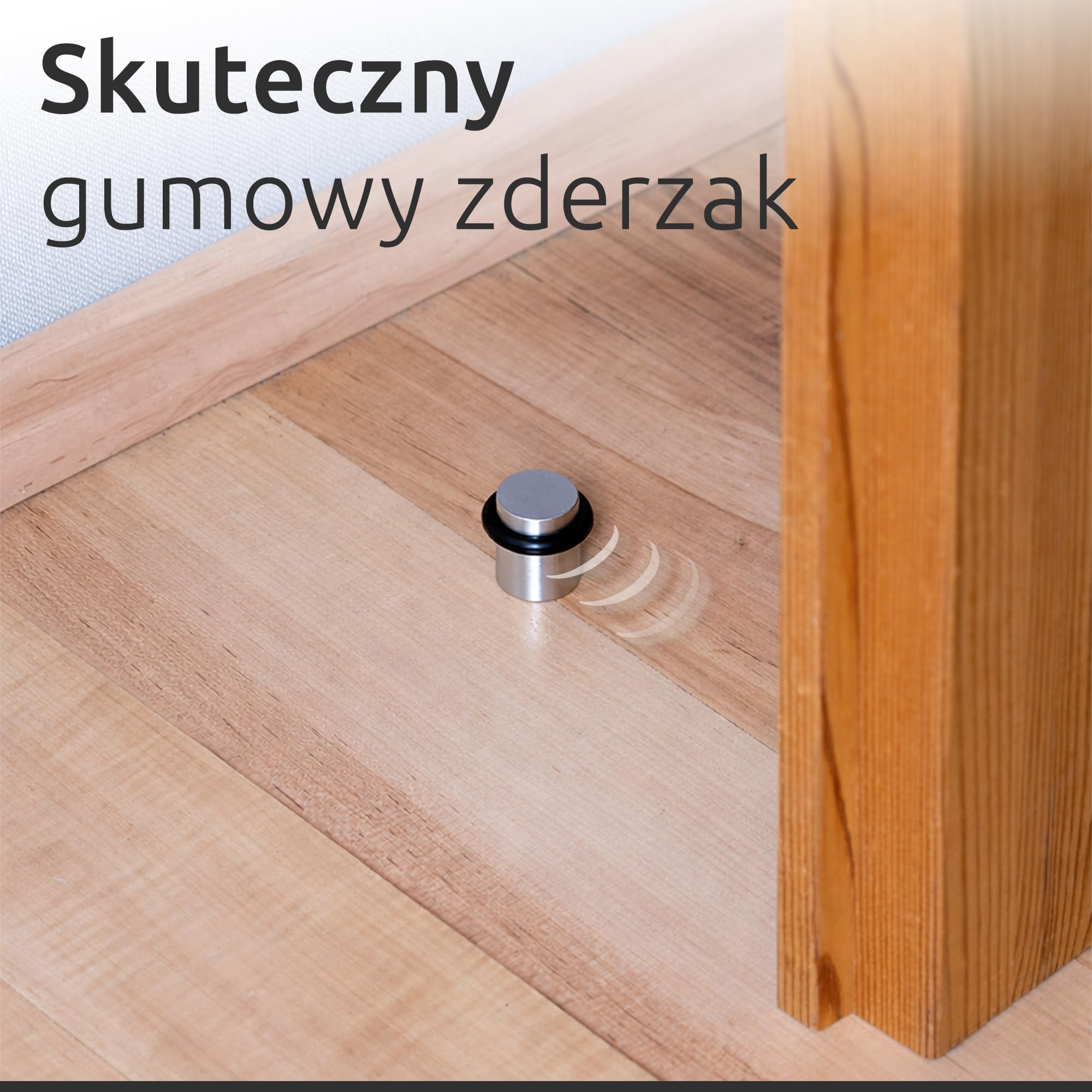 ECENCE Ogranicznik drzwi do przykręcenia stali nierdzewnej 2x Ø20x25mm Odbój do drzwi chrom w zestawie ze śrubami i kołkami