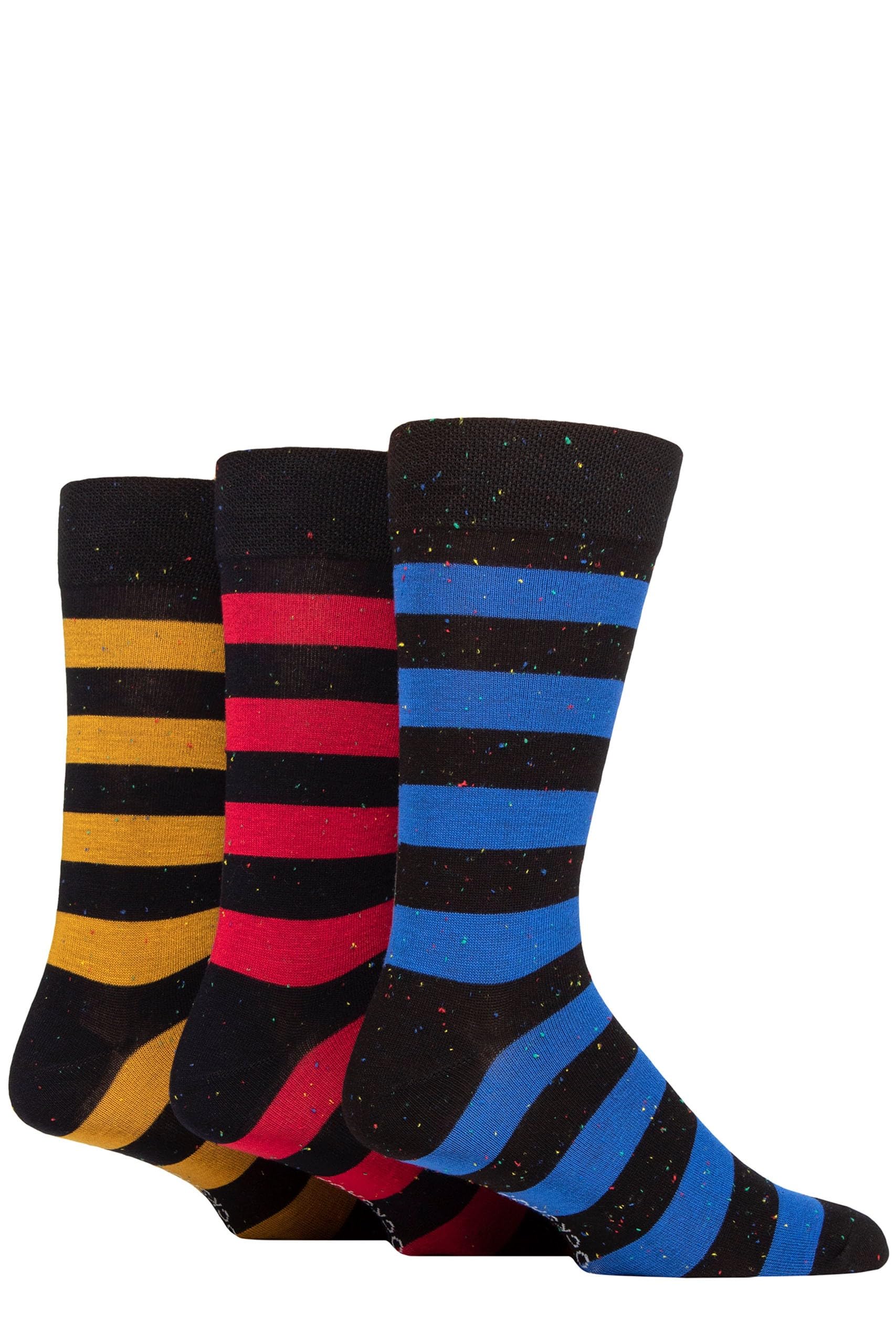 Sockshop Men's Rugby Stripe Speckled Bamboo Socks - Many Colours And Patterns Including Spots & Stripes In A Multipack Of 3 Pairs Size 6-11 (6-11, )