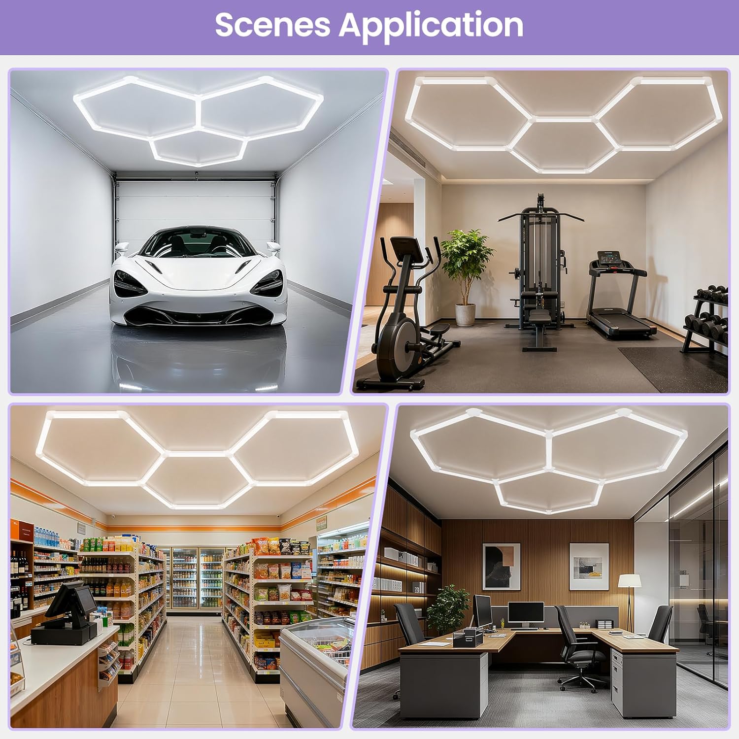 Hexagon Garage Light 15 Packs: 120W 3 Color Temperatures (3000K/4500K/6500K) Super Bright Honeycomb Led Lights,Hexagon Light for Garage Basement Salon Manager Gym