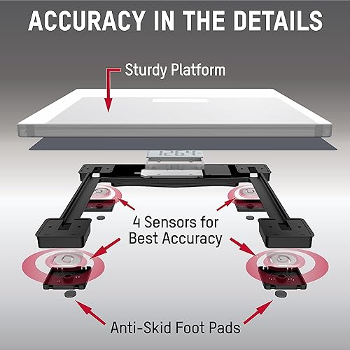 Miniatura 6 de Taylor Digtal - Básculas para peso corporal, capacidad altamente precisa de 400 libras, escala de encendido y apagado automático, 11.8 x 11.8