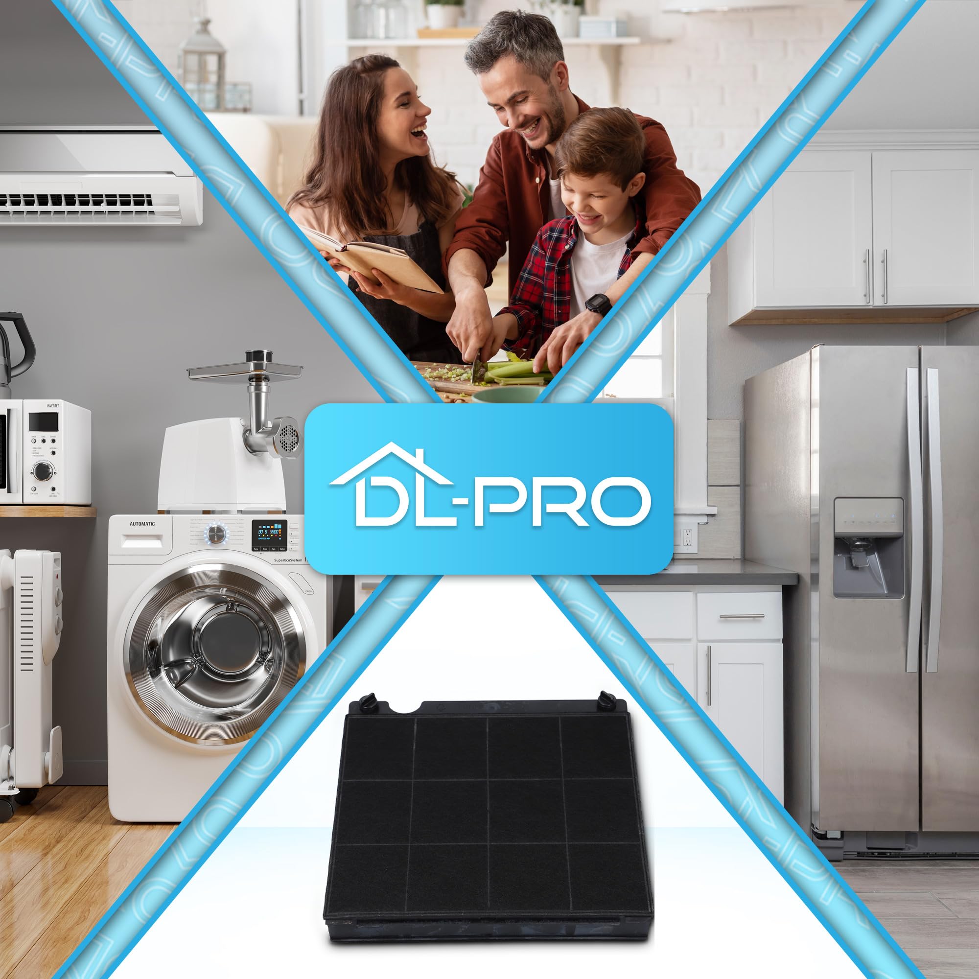 DL-pro Filtr z węglem aktywnym, filtr węglowy do Elica Model 15 Whirlpool 484000008575 AEG 9029793818 filtr węglowy do okapu kuchennego