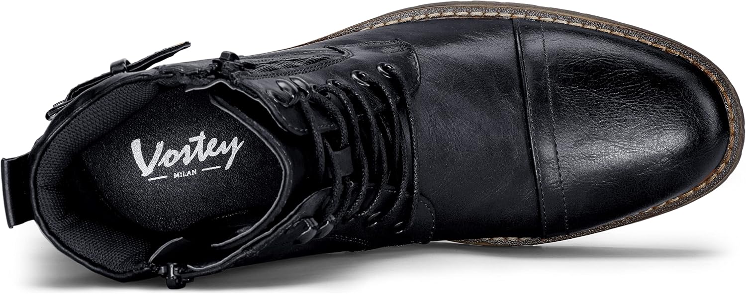  | Vostey Men's Boots Boots for Men Casual Boots Motorcycle Combat Ankle Dress Boots Mens | Chukka
