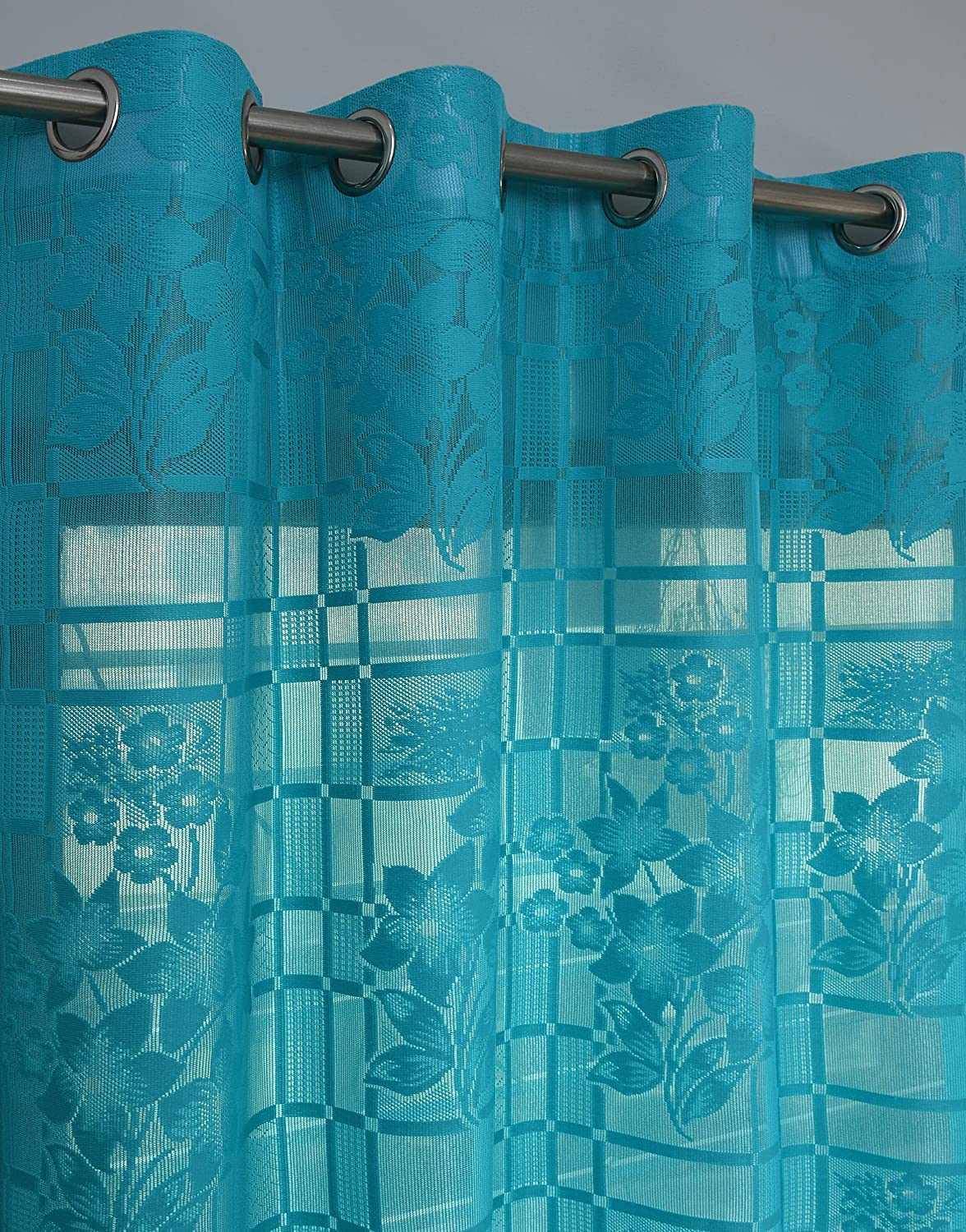 Soulful Creations Check- Floral Sheer Semi- Transparent Single Curtain (Pack of 1 pcs) (B0B1XB32WD) Amazon Price History, Amazon Price Tracker