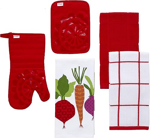Miniatura 9 de T-fal Textiles Toalla de cocina de algodón tejido con estampado de doble cara, 16 x 26 pulgadas, estampado de verduras