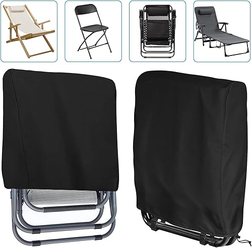 Miniatura 6 de Kovshuiwe Funda para silla plegable de gravedad cero para exteriores, impermeable, 420D, fundas de almacenamiento para sillas plegables para todo