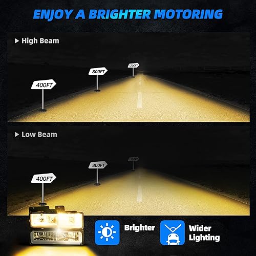 Miniatura 8 de AUTOSAVER88 Conjunto de faros LED DRL compatibles con Chevy GMC CK Suburban Tahoe Yukon 1990-2000, par de faros delanteros de repuesto con luz de