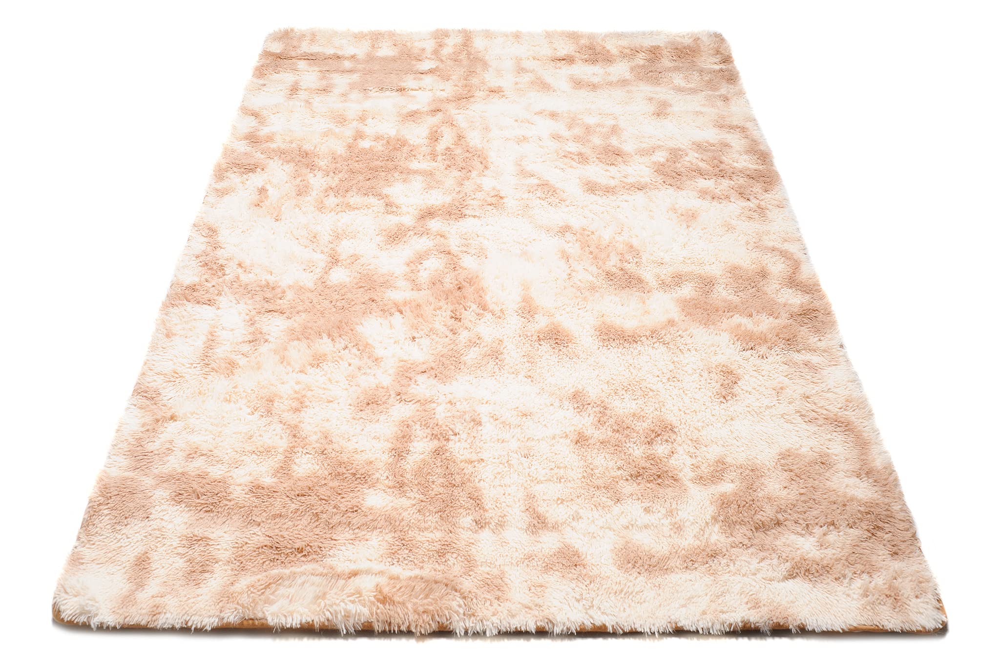 TAPISO Silk Dyed dywan z krótkim włosiem, antypoślizgowy, kremowy, beżowy, jasny piaskowy, farbowany, nowoczesny, abstrakcyjny, melanżowy, do salonu, sypialni, 120 x 170 cm