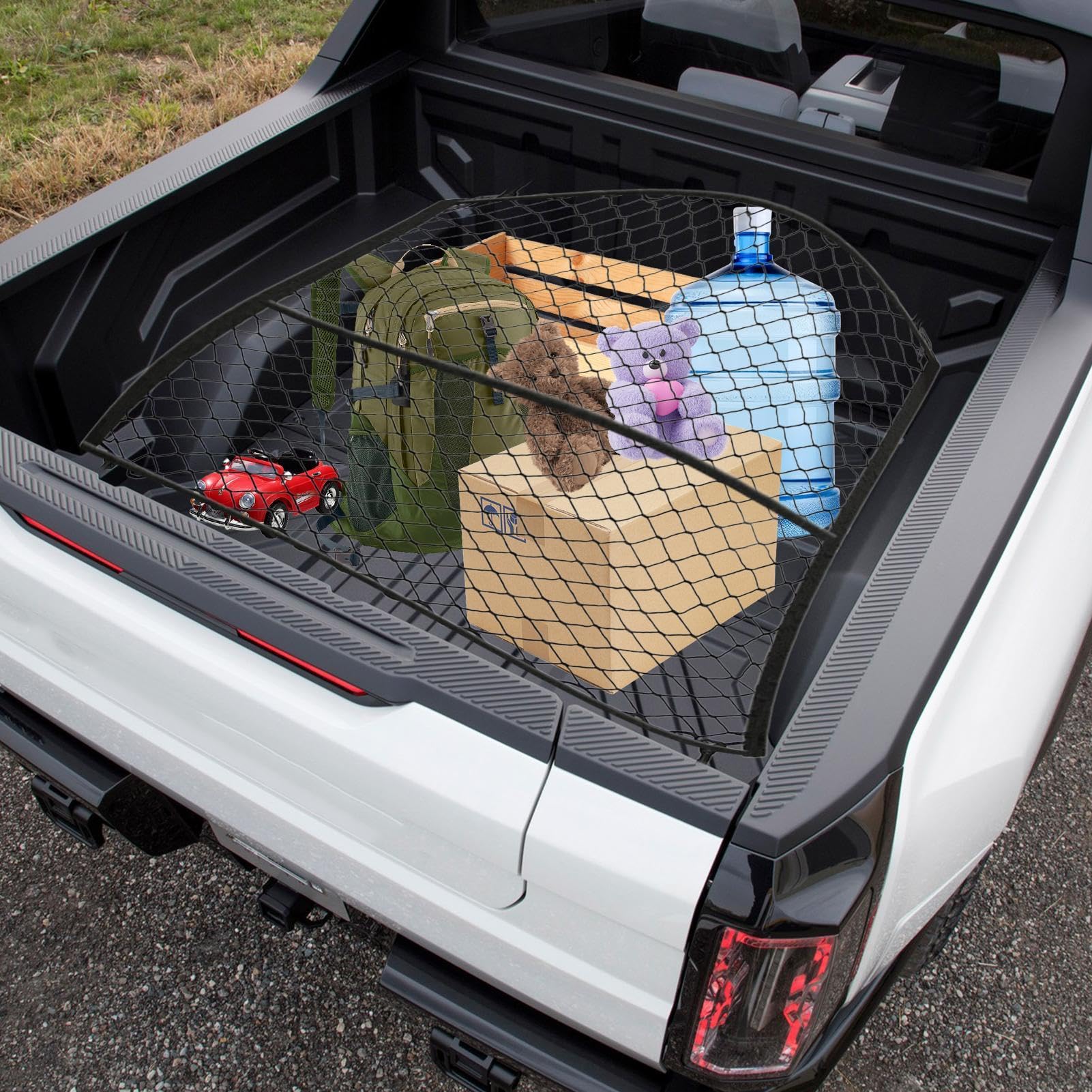 1/2 pz Rete elastica per bagagliaio, rete portaoggetti per auto, borsa a rete antiscivolo | Semplice organizer a rete per camion e camion, borsa elastica a zig-zag per bagagliaio, per pickup, SUV, | borsa a rete antiscivolo | Semplice organizer a rete per