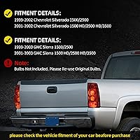 Vista 7 de DWVO Conjunto de luces traseras compatible con Chevy Silverado 1999 2000 2001 2002 1500 2500/01 02 Chevy Silverado 3500/1999-2003 GMC Sierra 1500