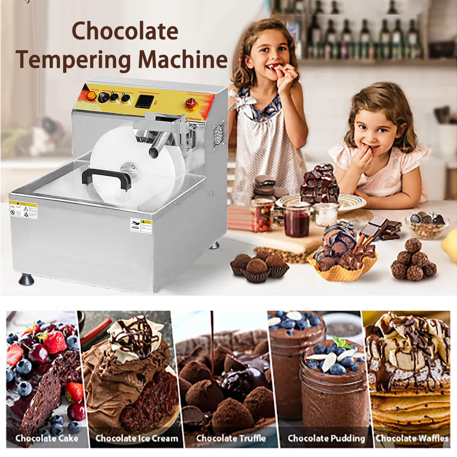Fondoir À Chocolat Professionnel avec Thermostat, Chauffe-Chocolat Électrique 600 W en Acier Inoxydable pour Faire Fondre Et Chauffer Le Chocolat, Le Lait Et La Crème.